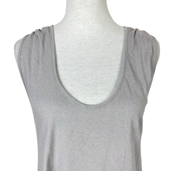 Frank & Eileen Tee Lab Gray Scoop Neck Raw Hem Cotton Mini Sleeveless Tank Dress - Picture 3 of 8